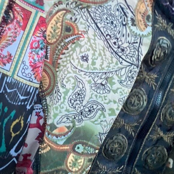 Pings Imports Pleats Collection Multicolor Sheer Y2K Zip Up Hooded Shirt Size S - Picture 8 of 11